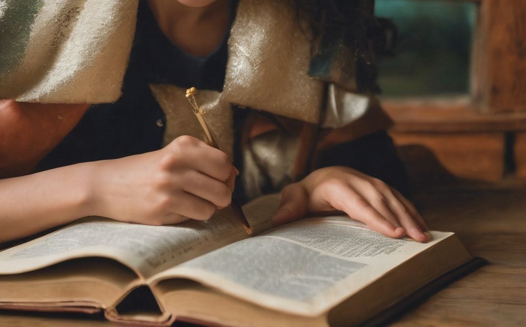 image of girl studying the bible