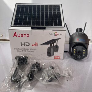 Ausno 5mp 4G Single Lens Solar PTZ Big Outdoor Camera (Sim Enabled) (UBox App) (Black)
