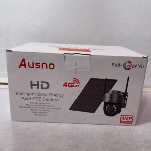 Ausno 4MP 4G Single Lens Solar Energy Alert PTZ Big Outdoor Camera (UBOX APP)