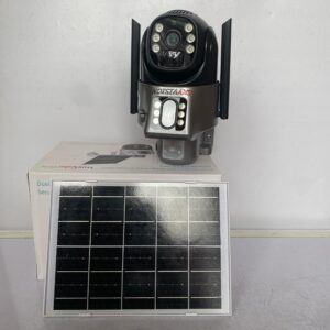 Skyvision 5MP 4G Dual Lens Solar PTZ Big Outdoor Camera With Auto Tracking (V380 App) (Black)