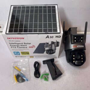 Skyvision 6MP A30 4G Dual Lens Solar PTZ Mini Outdoor Camera With Auto Tracking (UBOX APP)