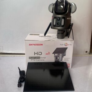 Skyvision 8MP 4G Dual Lens Solar PTZ Big Outdoor Camera With Auto Tracking (UBOX APP) (Black)