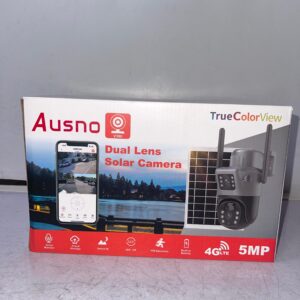 Ausno 5MP 4G Dual Lens Solar PTZ Big Outdoor Camera With Auto Tracking (V380 APP)