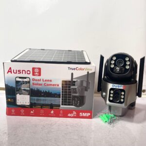 Ausno 5MP 4G Dual Lens Solar PTZ Big Outdoor Camera With Auto Tracking (V380 APP)