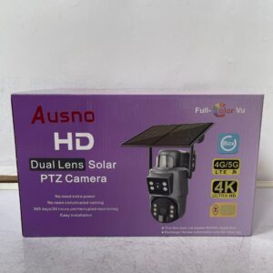Ausno 8MP 4K 4G Dual Lens Solar PTZ Mini Outdoor Camera With Auto Tracking (UBOX APP)