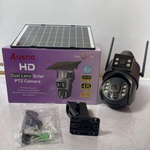 Ausno 8MP 4K 4G Dual Lens Solar PTZ Mini Outdoor Camera With Auto Tracking (UBOX APP)