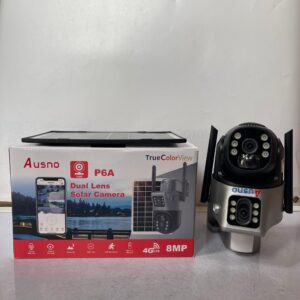 Ausno 8MP 4G Dual Lens Solar PTZ Big Outdoor Camera With Auto Tracking (V380 App)