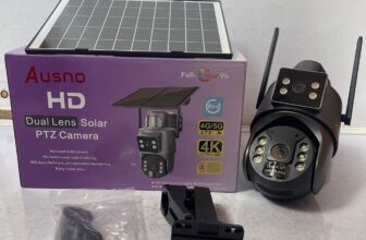 Ausno 8MP 4K 4G Dual Lens Solar PTZ Mini Outdoor Camera With Auto Tracking (UBOX APP) Available Anywhere In Nigeria