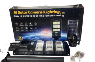 Detrinity 450watts Solar Street Light With Single Lens 4K 4G Solar Camera (V380 APP) Available Anywhere In Nigeria