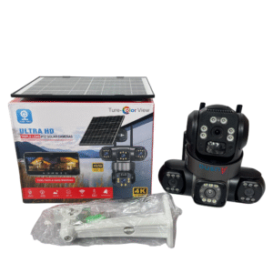 Ausno 4K 4G True Triple Lens Solar PTZ Big Outdoor Camera With Auto Tracking (V380 APP)