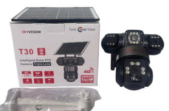 Skyvision 9MP 4G True Triple Lens Solar PTZ Big Outdoor Camera With Auto Tracking (V380 APP) Available Anywhere In Nigeria