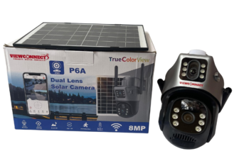 ViewConnect 8MP WiFi Dual Lens Solar PTZ Big Outdoor Camera With Auto Tracking (V380 App) Available Anywhere In Nigeria