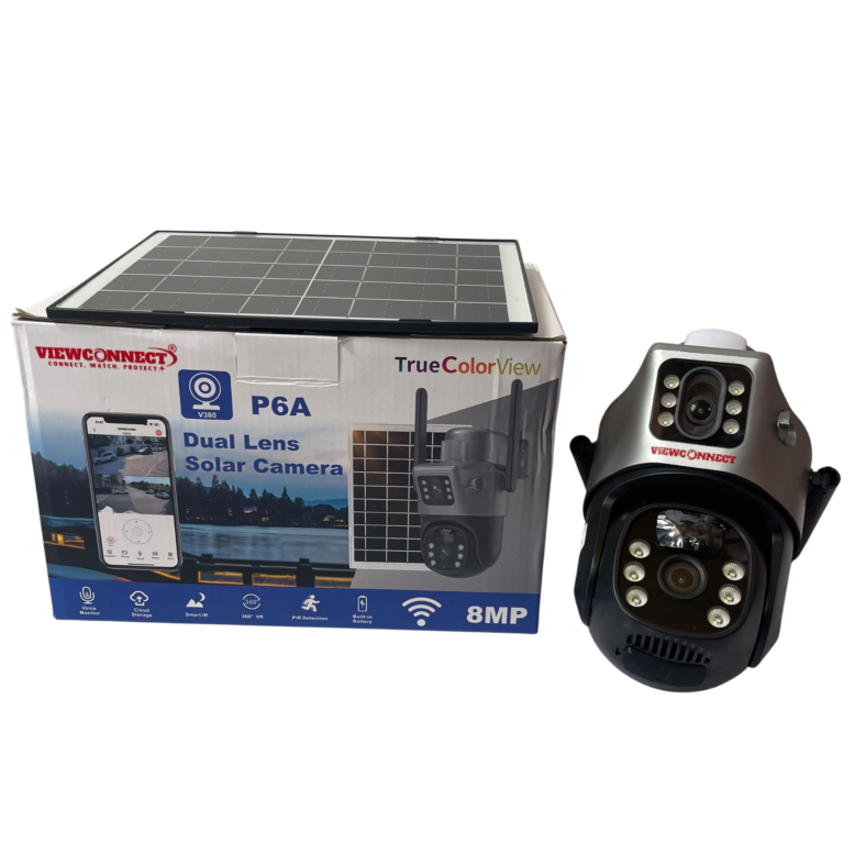 ViewConnect 8MP WiFi Dual Lens Solar PTZ Big Outdoor Camera With Auto ...