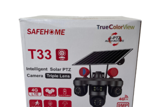 Purchase Safehome 9MP 4G T33 Triple Lens Solar 3-PTZ Auto Rotate Big Outdoor Camera (V380 APP) (Promo Price) Available Anywhere In Nigeria