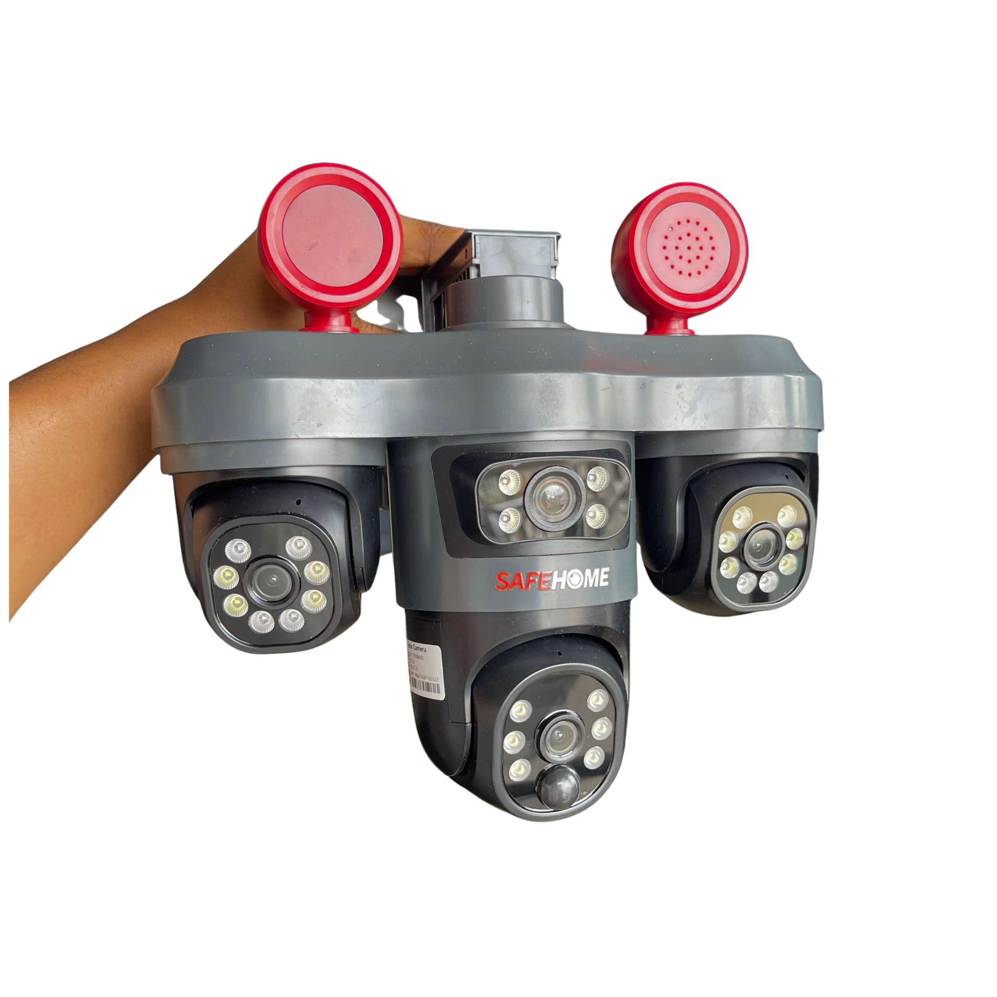 Safehome 9MP 4G T33 Triple Lens Solar 3-PTZ Auto Rotate Big Outdoor Camera (V380 APP)..