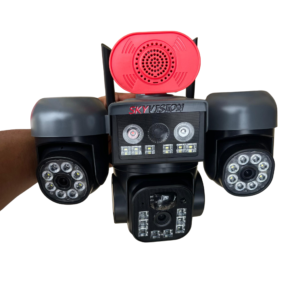 Skyvision 12MP 4G Triple Lens Solar 3-PTZ Auto Rotate Big Outdoor Camera (V380 APP)