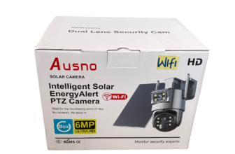 Purchase Ausno 6MP HD WiFi Dual Lens Solar PTZ Outdoor Camera With Auto Tracking (UBox APP) (Black) (Promo Price) Available Anywhere In Nigeria
