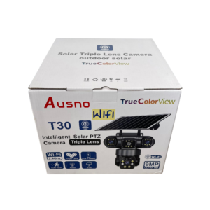 Ausno T30 9MP WiFi True Triple Lens Solar PTZ Big Outdoor Camera With Auto Tracking (V380 APP)
