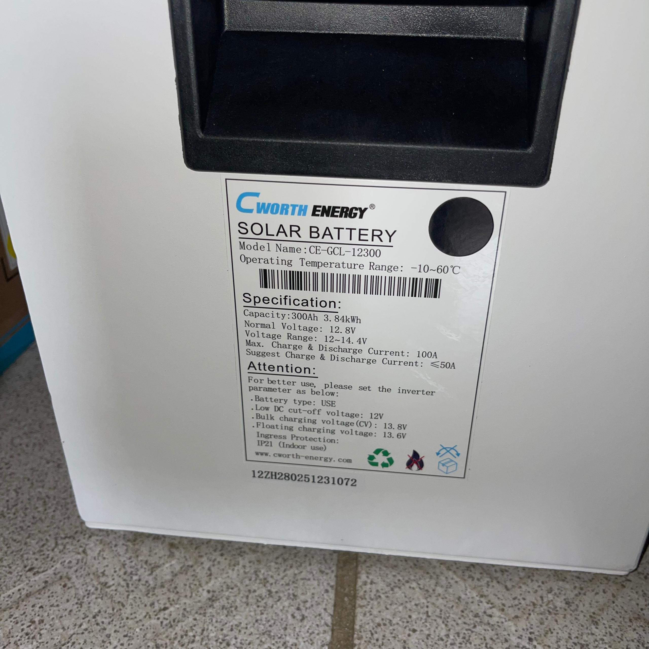 Cworth 12V300AH3.84KWh Lithium Battery....