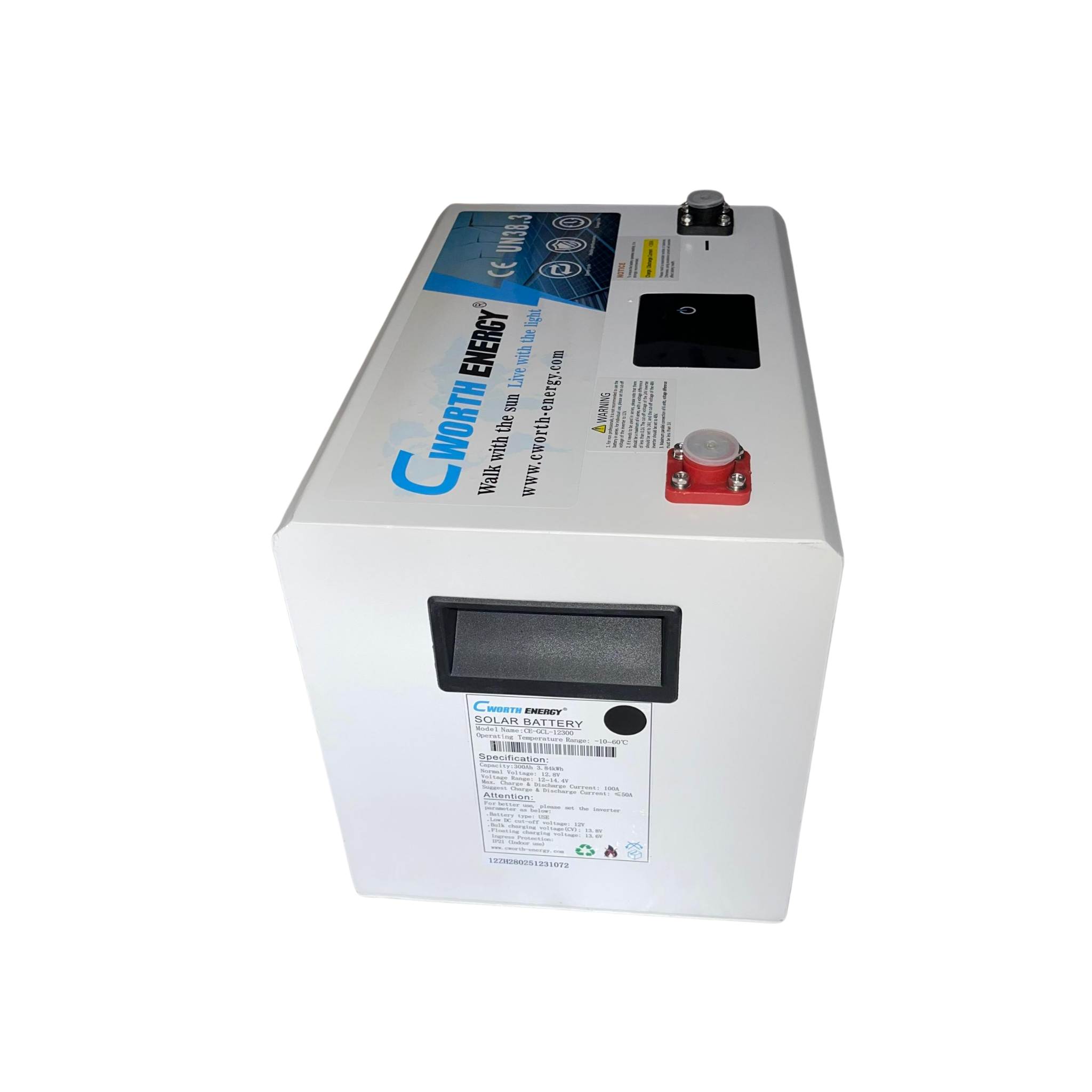 Cworth 12V300AH3.84KWh Lithium Battery.