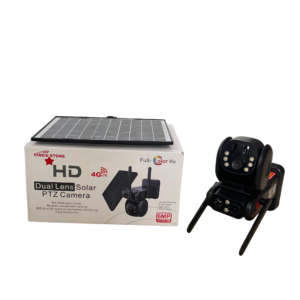 Kings-Stone 6MP 4G Dual Lens Solar PTZ Mini Outdoor Camera With Auto Tracking (UBox App) (Black)