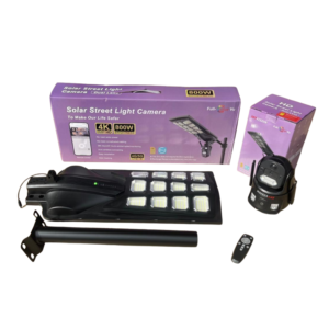 Skyvision 800watts Solar Street Light With Dual Lens  4K 8MP 4G Solar Camera (UBox App)