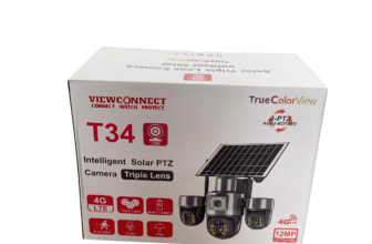 ViewConnect 12MP T34 T33 Triple Lens Solar 3-PTZ Auto Rotate Big Outdoor Camera (V380 APP) Available Anywhere In Nigeria