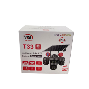 Vin-Sylver 9MP 4G T33 Triple Lens Solar 3-PTZ Auto Rotate Big Outdoor Camera (V380 APP)