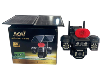 Purchase Optimax AOV Smart AI Four Lens Double Panel Solar PTZ Camera (Hi-Easy App) (Promo Price) Available Anywhere In Nigeria