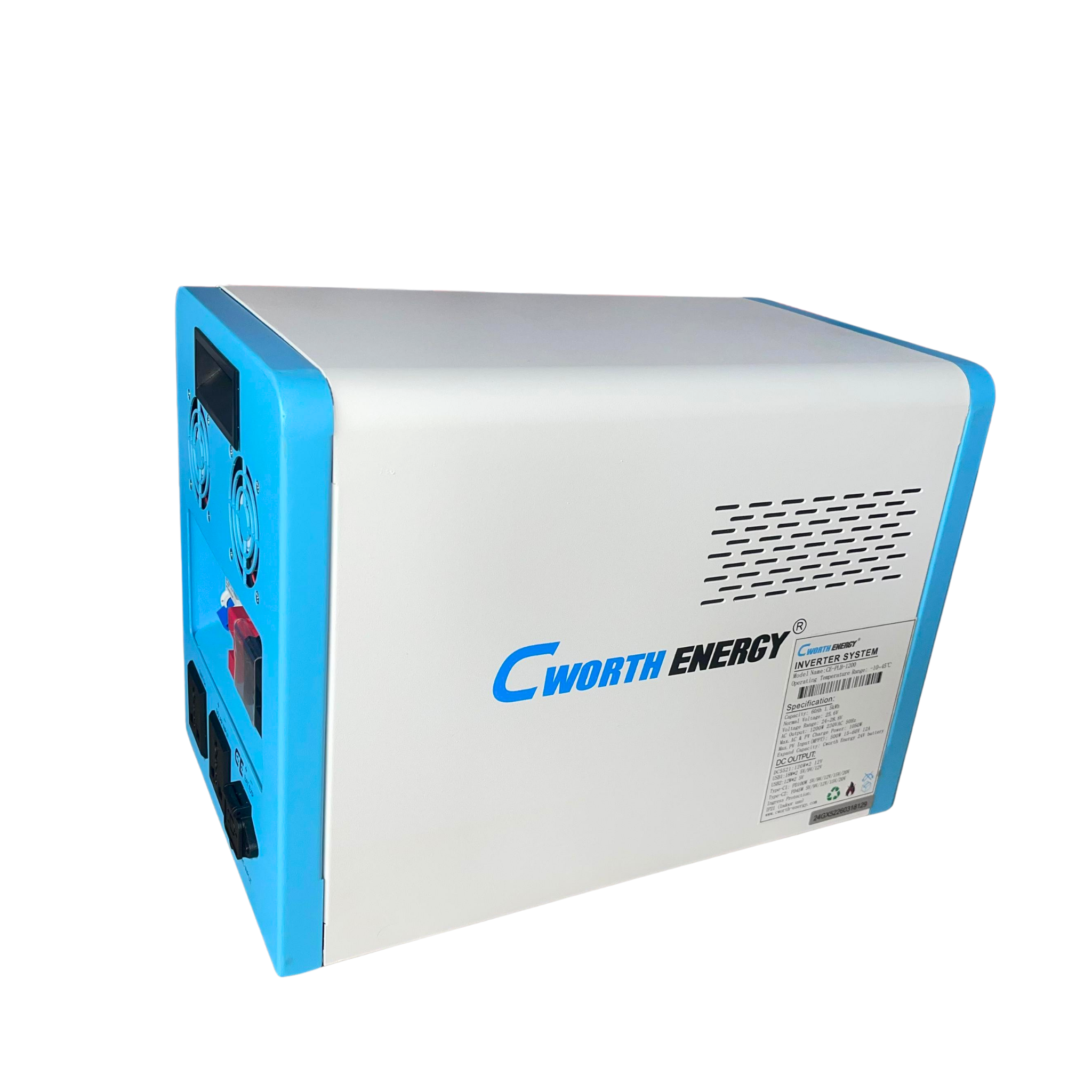 Cworth Energy 1200Watts Portable Solar Generator - 60Ah 1.5KWh Battery Capacity (CE-PLB1200)...