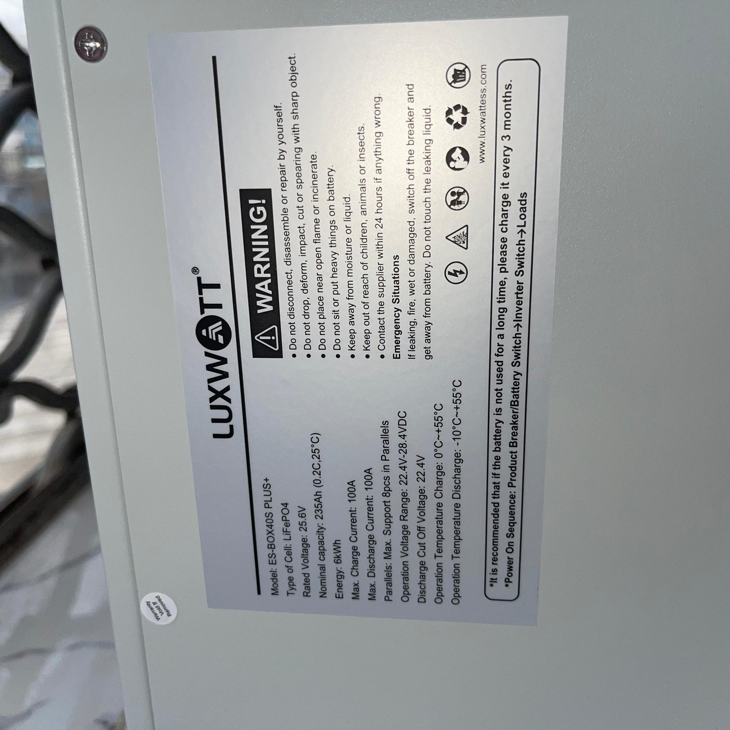 Luxwatt 6KWh24V Lithium Battery...