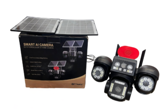 Optimax Smart AI Four Lens Double Panel Solar PTZ Camera (Hi-Easy App) Available Anywhere In Nigeria