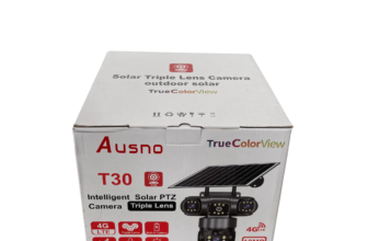 Ausno 12MP 4G T30 True Triple Lens Solar PTZ Big Outdoor Camera With Auto Tracking (V380 APP) Available Anywhere In Nigeria