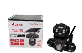 Purchase Ausno 12MP 4G T30 True Triple Lens Solar PTZ Big Outdoor Camera With Auto Tracking (V380 APP) Available Anywhere In Nigeria
