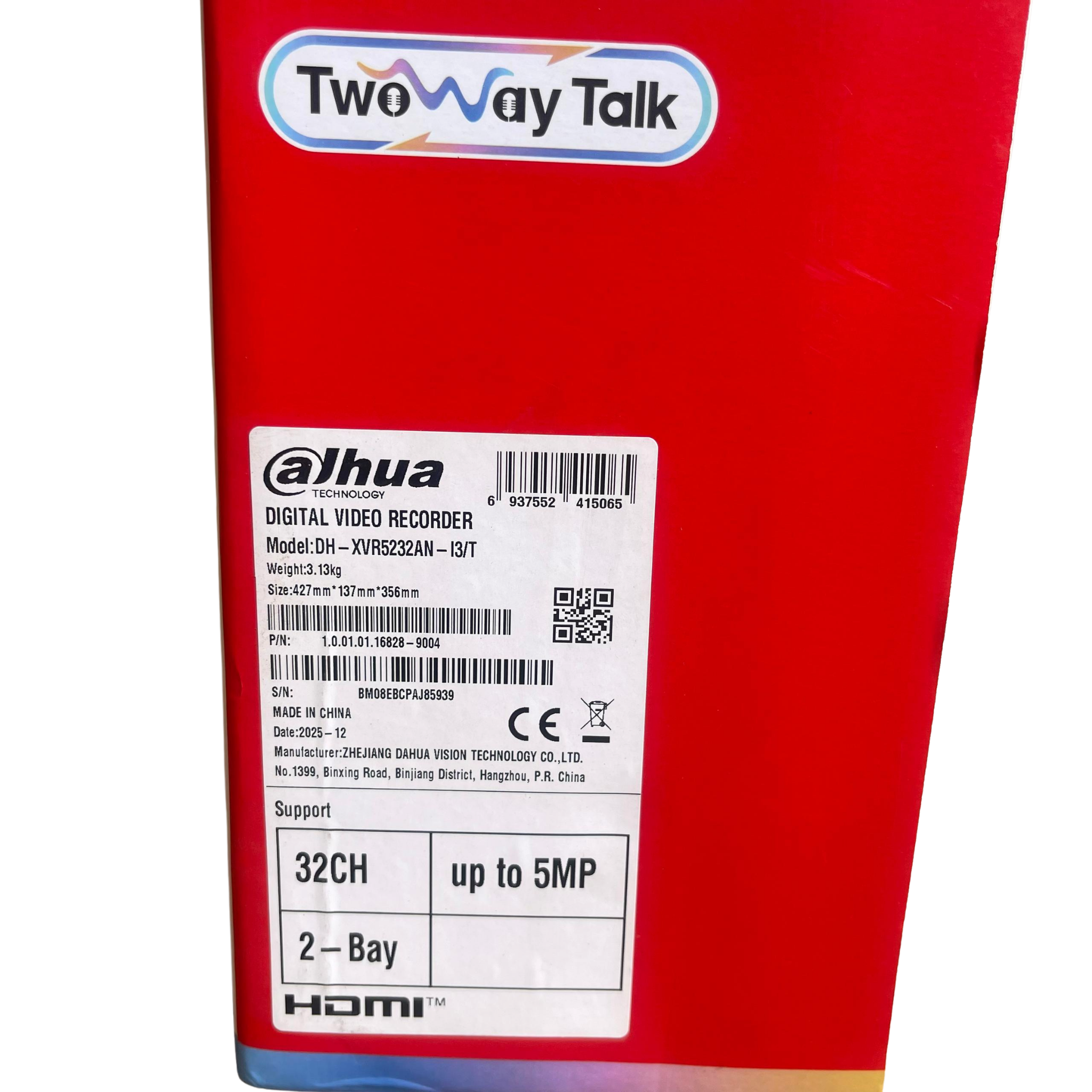 Dahua 5MP 32CH Two-Way Audio DVR...