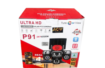 Purchase Skyvision 12MP 4G AOV Four Lens Double Panel Solar PTZ Outdoor Camera With Auto Tracking (V380 APP) Available Anywhere In Nigeria