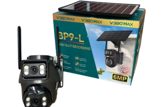 V380 Max 6MP BP9-L AOV 4G Dual Lens Solar PTZ Mini Outdoor Camera With Auto Tracking (Black) Available Anywhere In Nigeria