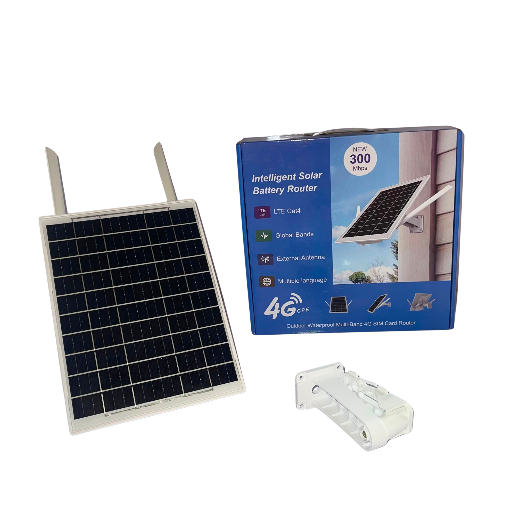 300Mbps Intelligent Solar Battery 4G LTE Outdoor SIM Card Router