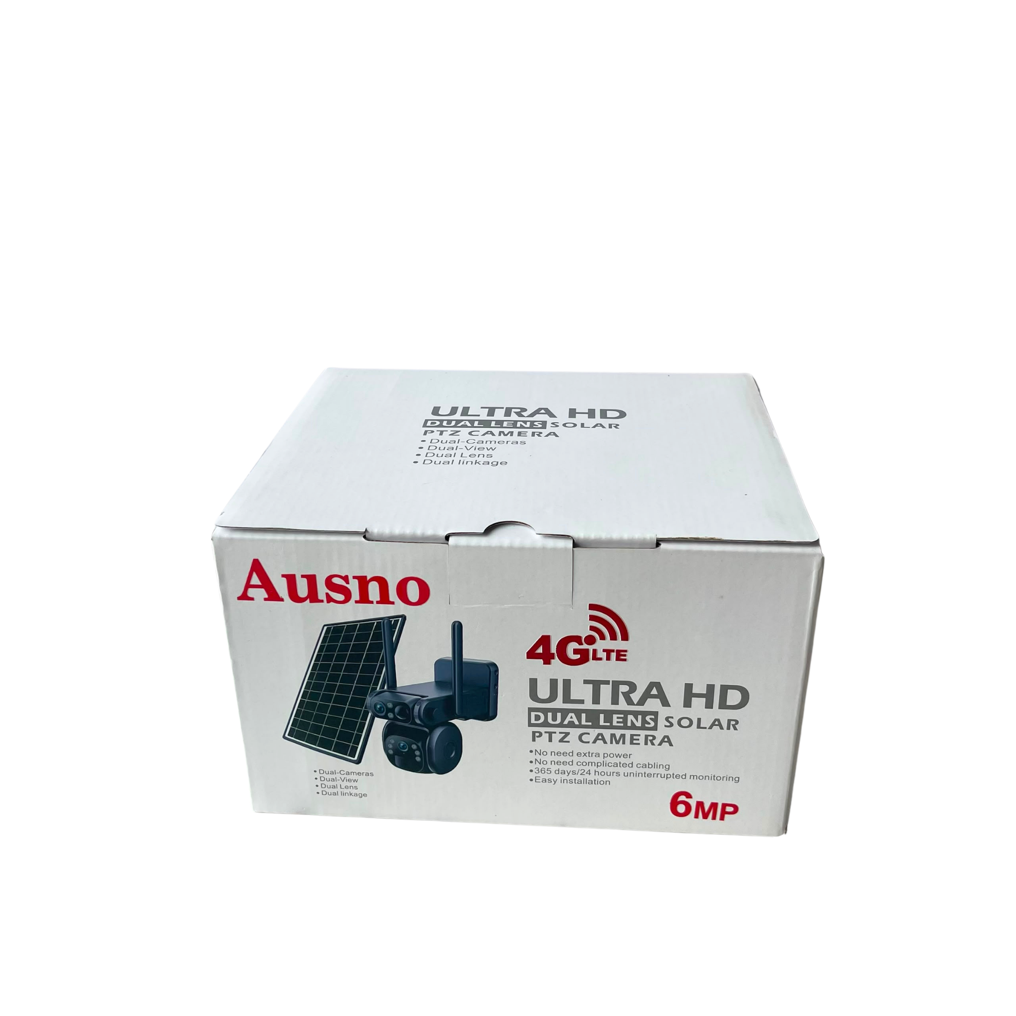 Ausno 6MP 4G Dual Lens Solar PTZ Mini Outdoor Camera With Auto Tracking (UBox App)...