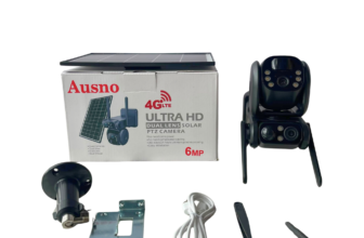Ausno 6MP 4G Dual Lens Solar PTZ Mini Outdoor Camera With Auto Tracking (UBox App) Available Anywhere In Nigeria