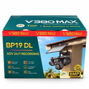 V380 Max BP19DL AOV 4G Four Lens Solar 3-PTZ Big Outdoor Camera With Auto Tracking (Black) (V380 App)