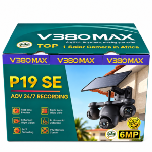 V380 Max P19SE AOV 4G Triple Lens Solar 3-PTZ Big Outdoor Camera With Auto Tracking (Black) (V380 App)