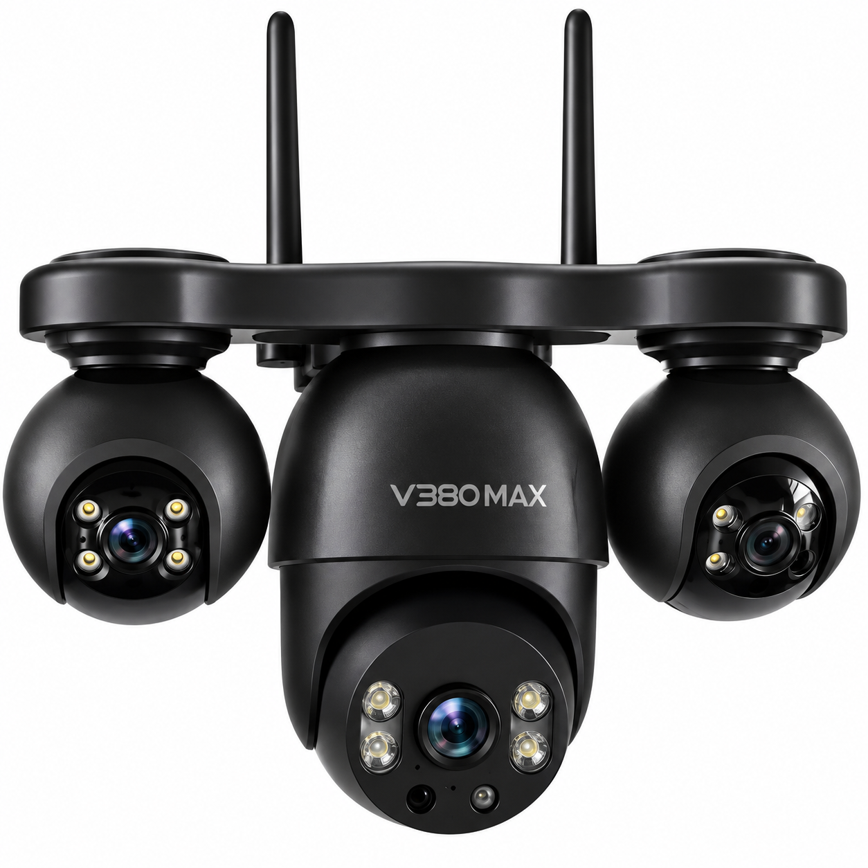 V380 Max P19SE AOV 4G Triple Lens Solar 3-PTZ Big Outdoor Camera With Auto Tracking (Black) (V380 App)...