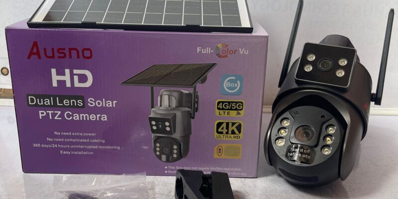 Purchase Ausno 8MP 4K 4G Dual Lens Solar PTZ Mini Outdoor Camera With Auto Tracking (UBOX APP) (Promo Price) Anywhere In Nigeria
