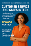 CUSTOMER SERVICE AND SALES INTERN