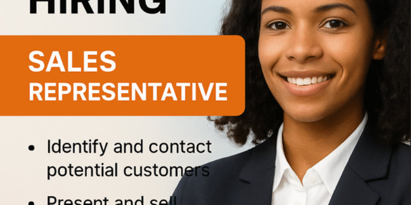 SALES REPRESENTATIVE (FULL TIME JOB)