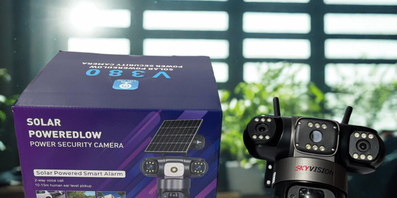 Skyvision 4K 4G Ultra HD True Triple Lens Solar PTZ Big Outdoor Camera With Auto Tracking (V380 APP)